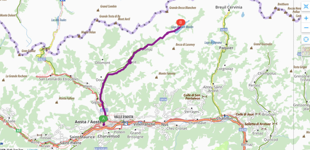 Acces val aoste course place moulin