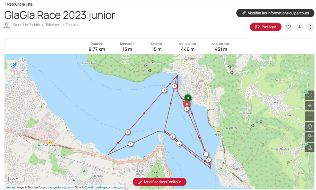parcours junior race GlaGla Race 2023