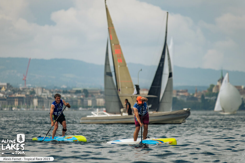 Sup race and sailing Race lake Geneva