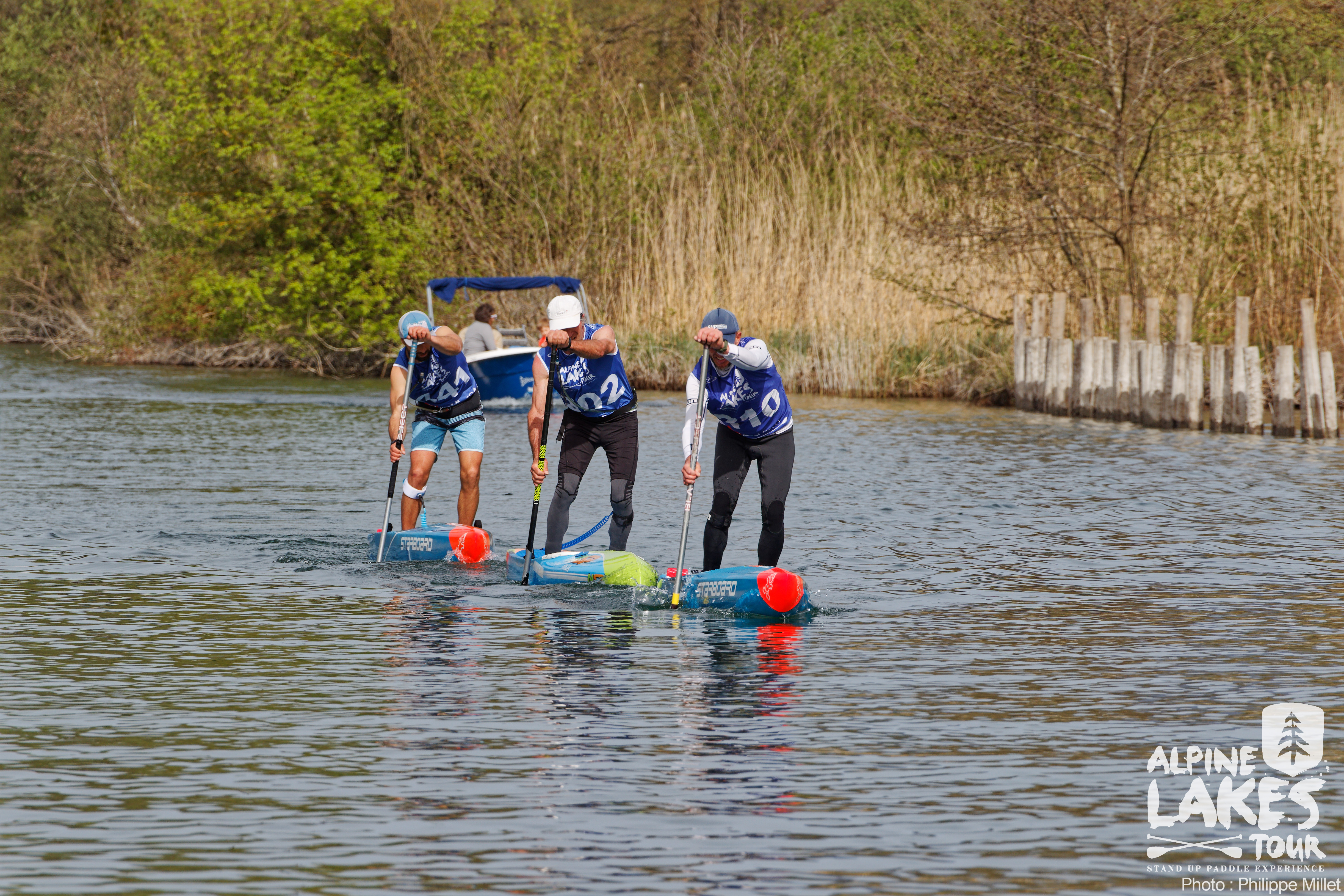 sup race on canal Savières (Savoy, France)
