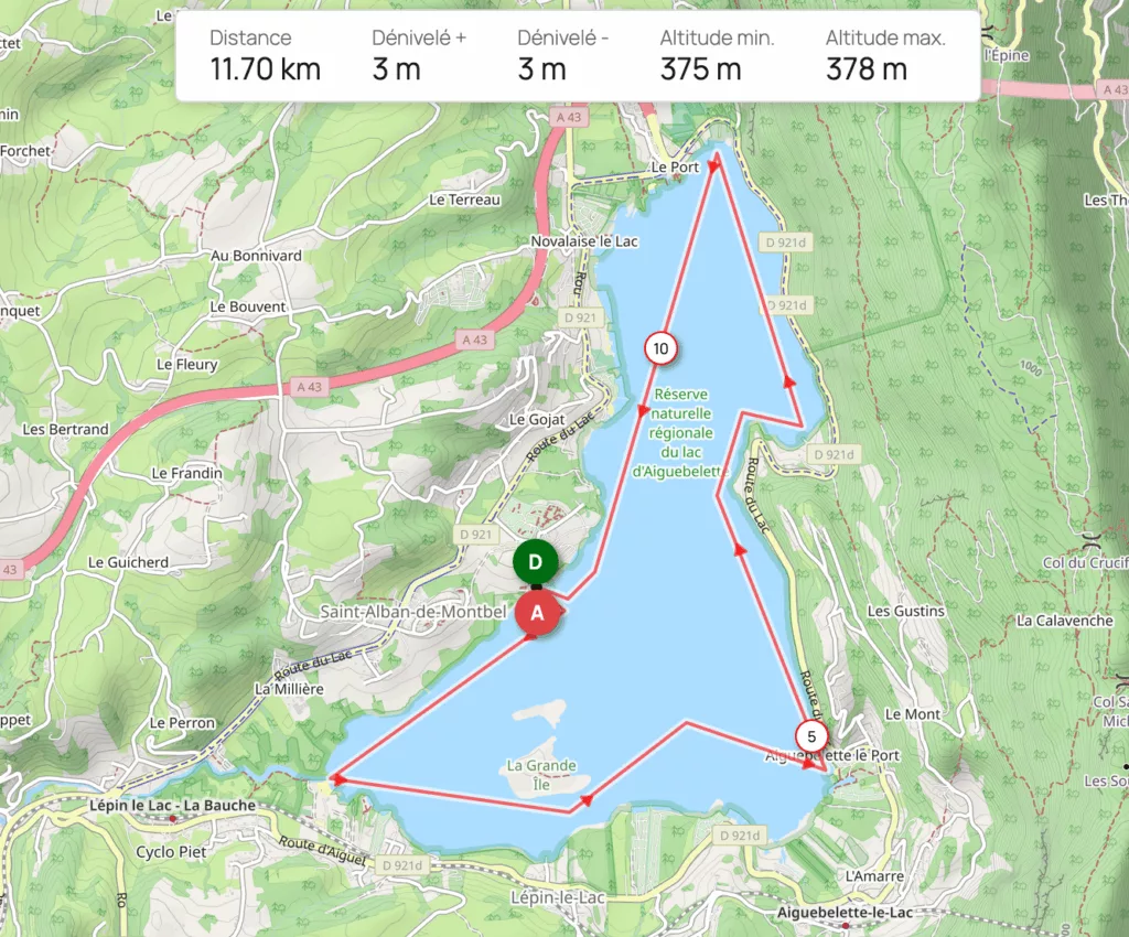 parcours longue distance aiguebelette