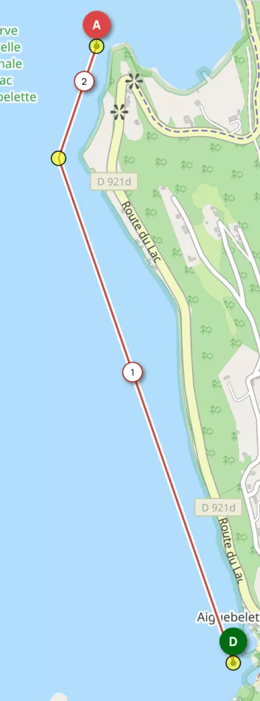 on longe la cote sur 2 km