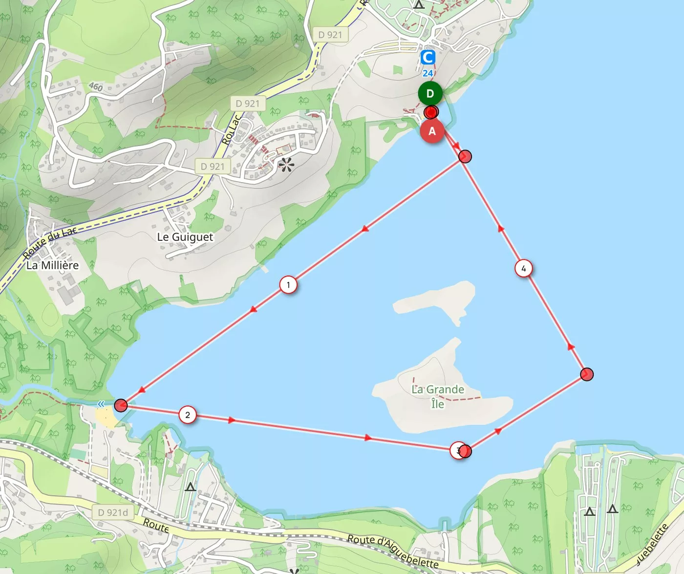 Carte du parcours Courte Distance de la Very Flat Race