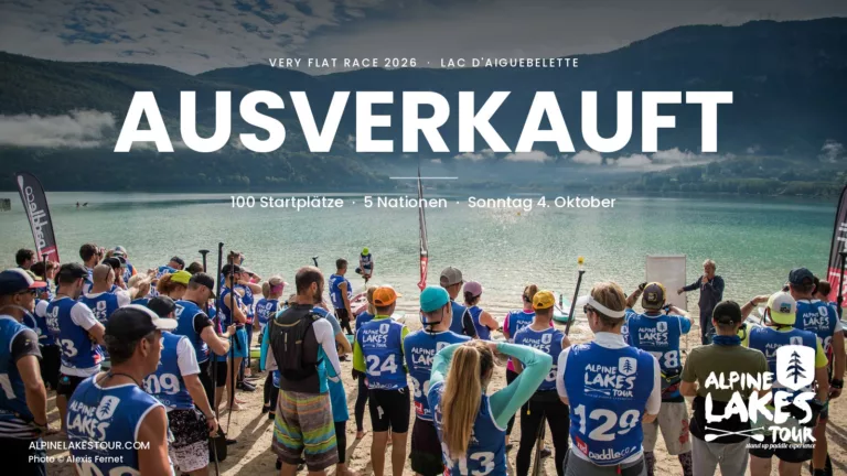 Briefing vor dem Rennen der Very Flat Race am Strand von Sougey, Lac d'Aiguebelette